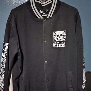 Black Skull Graphic Men's Jacket
